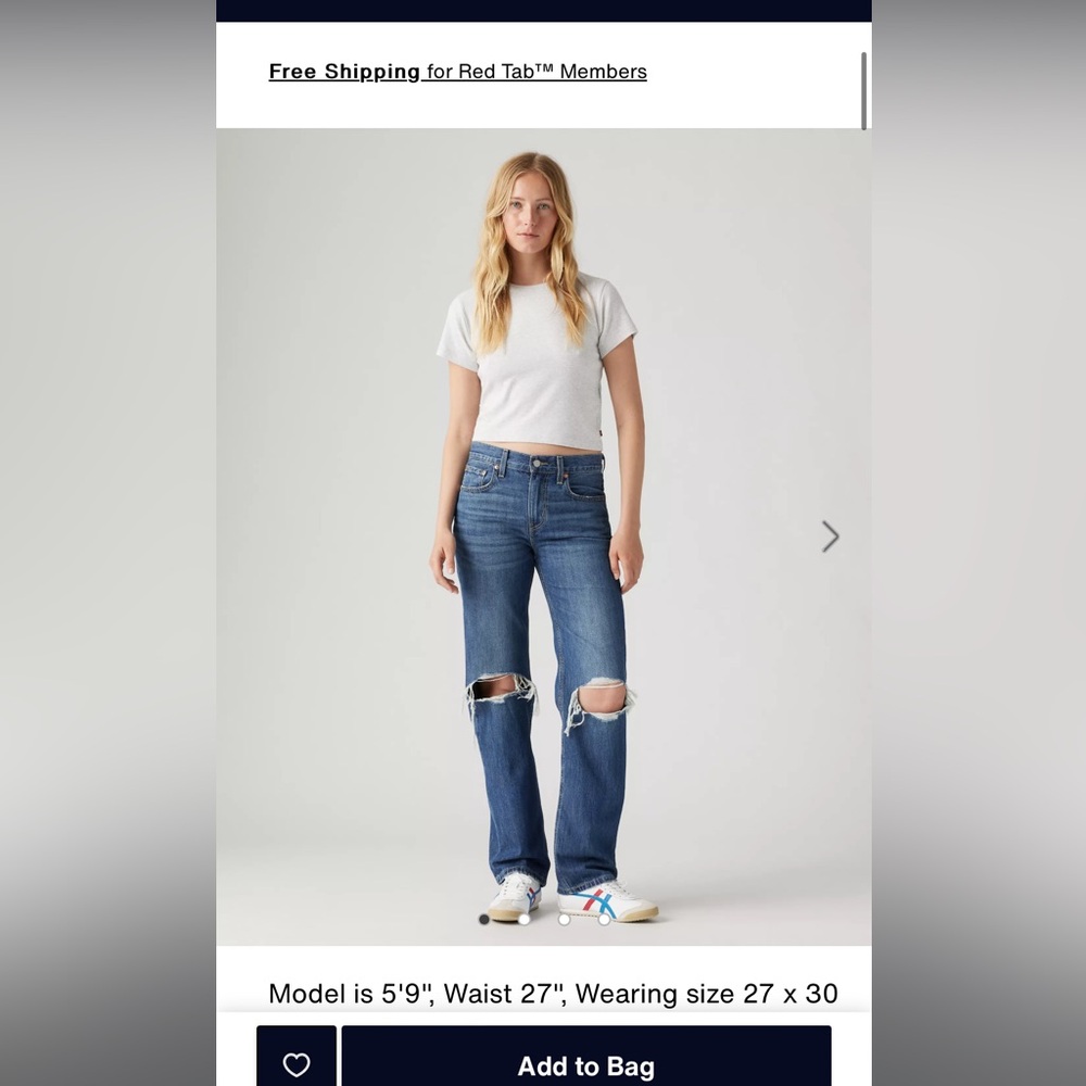Levi’s low pro straight jeans